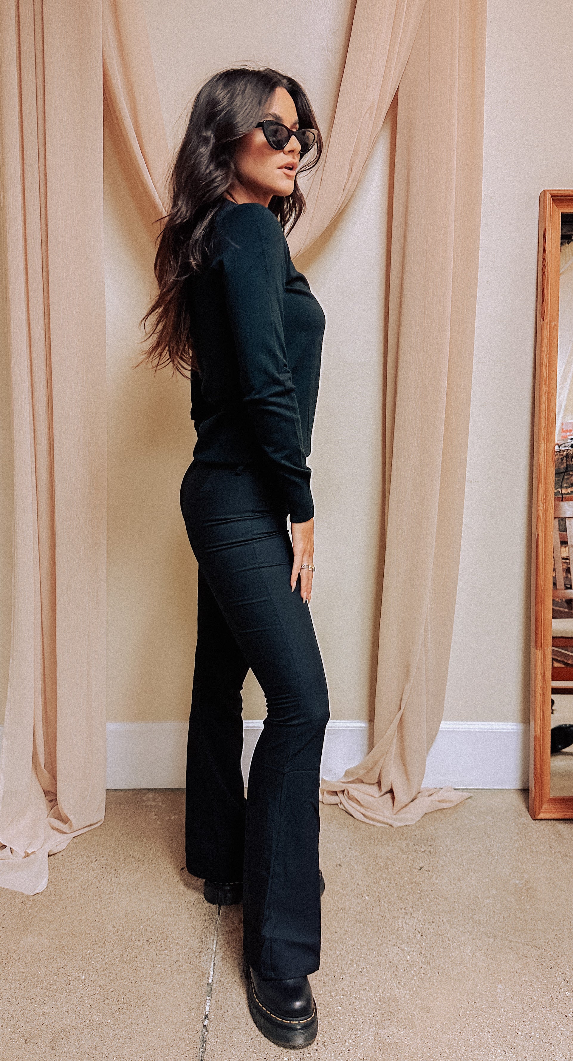 Haven Gold & Black Flare Pants – LIZARD THICKET